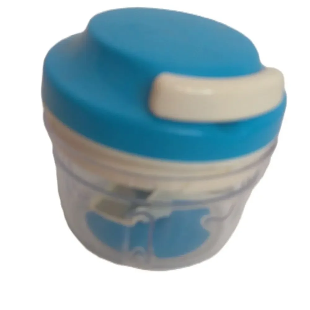 Tupperware Chop N Prep Chef Mini Manual Food Chopper Blue Clear